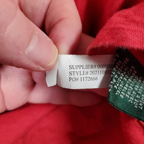 Lauren Ralph Lauren Top Womens 3X Red 100% Linen Button Roll Tab Sleeve Minimal - Picture 9 of 9